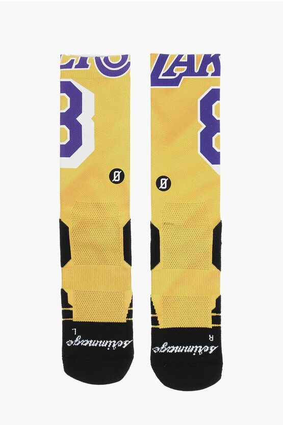 Scrimmage Patterned Mamba Long Socks In Yellow