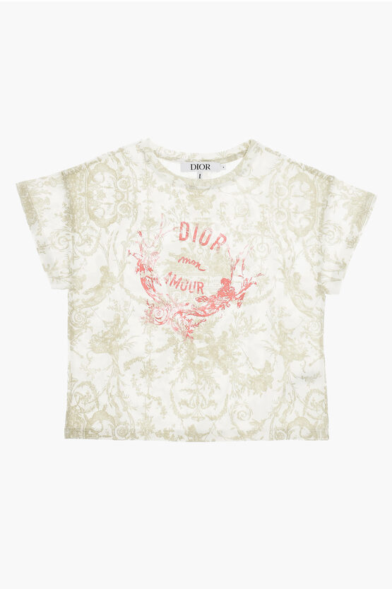 Shop Dior Patterned Musical Garden Crew-neck T-shirt