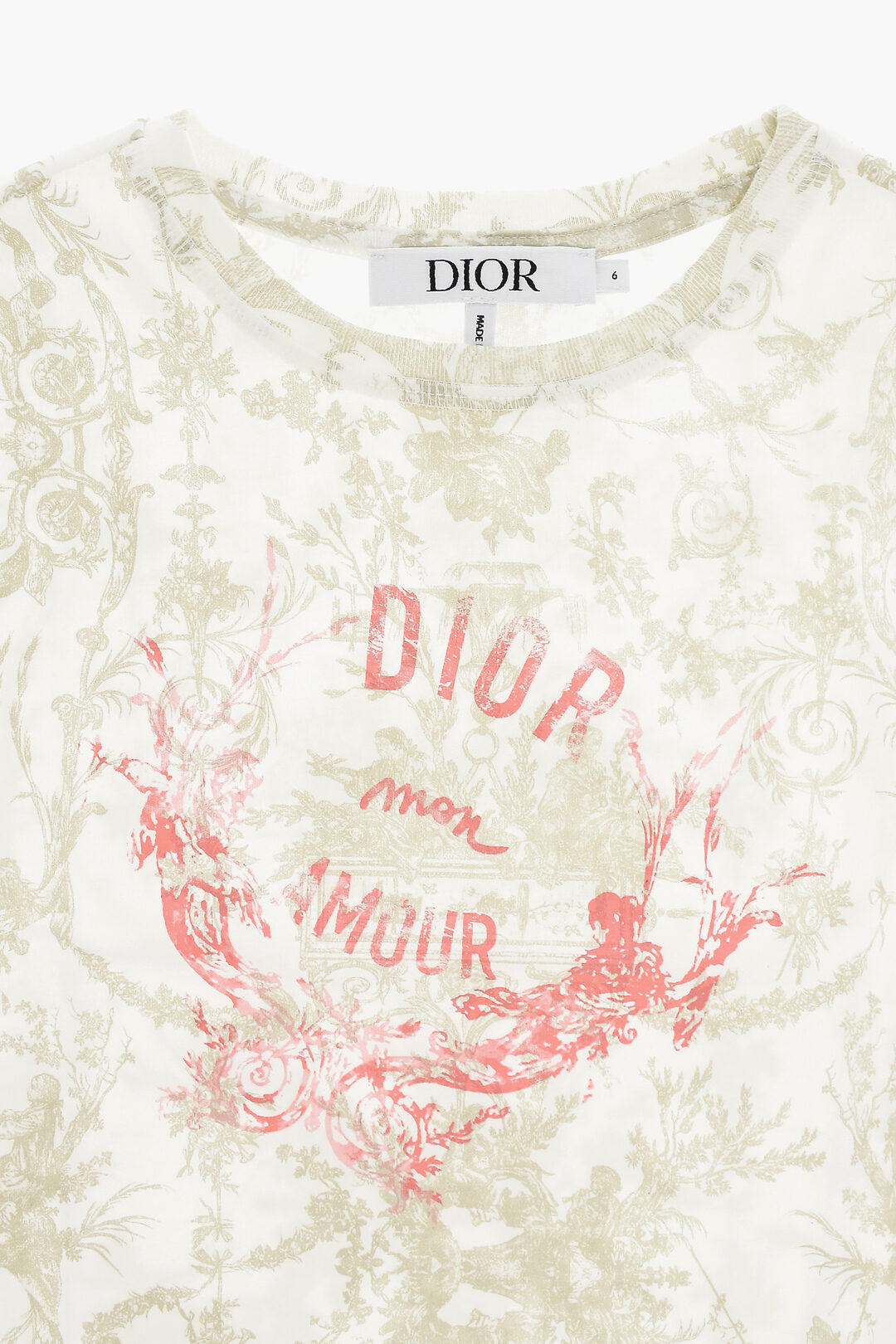 Dior Kids Patterned MUSICAL GARDEN Crew-neck T-Shirt girls Dior Kids Patterned MUSICAL GARDEN Crew-neck T-Shirt girls