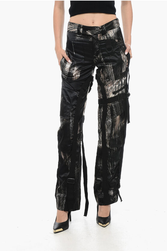 Shop Louisa Ballou Patterned Nylon Cargo Pants