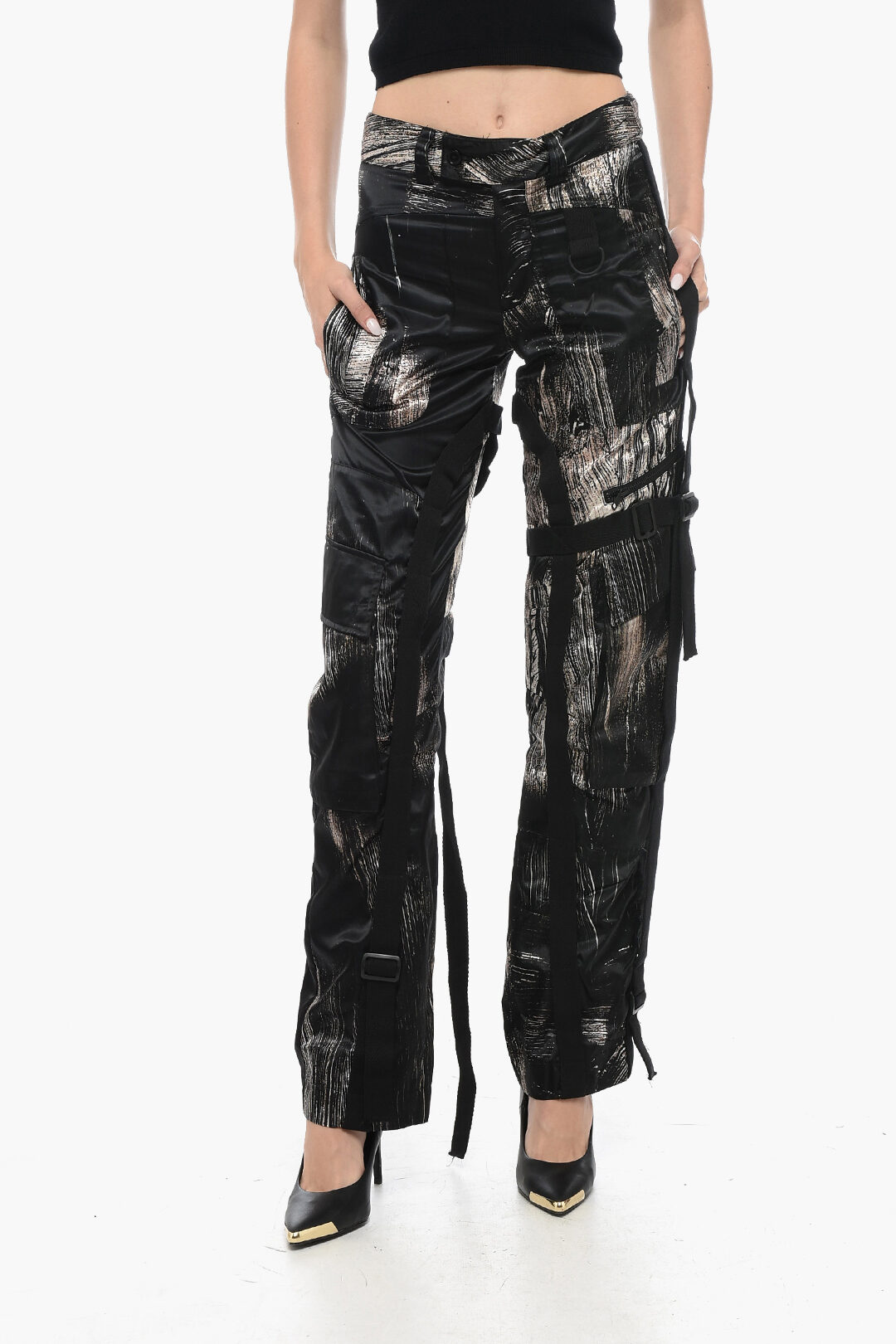 【BAON】24SS★ [BAONHAUS] Nylon Cargo Ribbon Bending Pants Ribbon cargo pants | Techwear