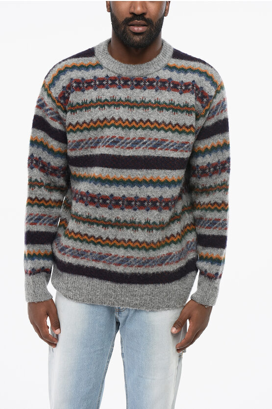 Howlin' Patterned Pure Wool Crew-neck Sweater In Multi