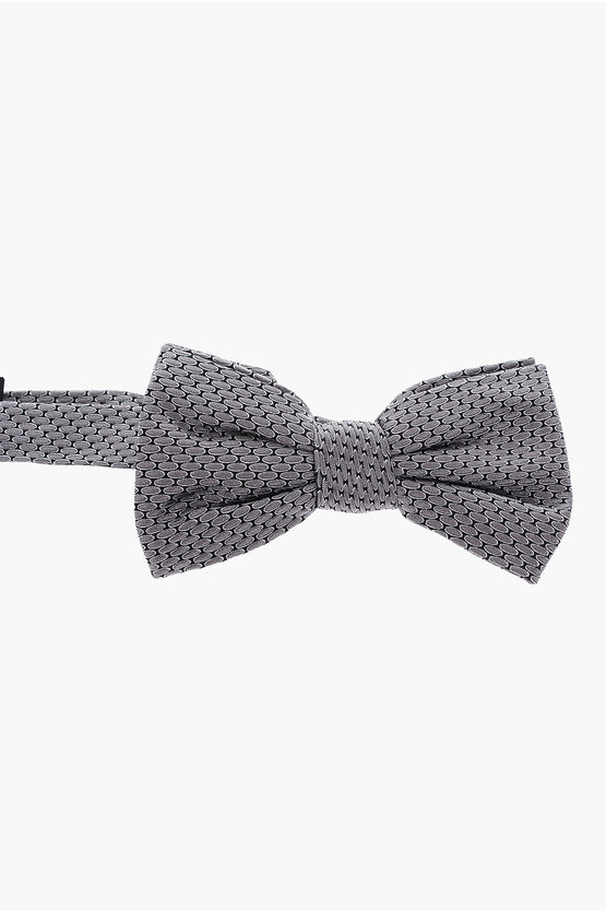 Corneliani Patterned Silk Bow Tie In Neutral