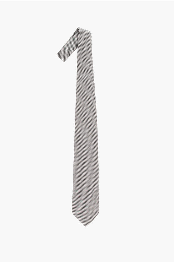 Corneliani Patterned Silk Maxi Tie In White