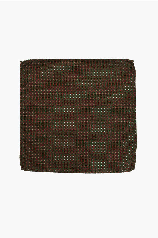 Dsquared2 Patterned Silk Pocket Square In Brown