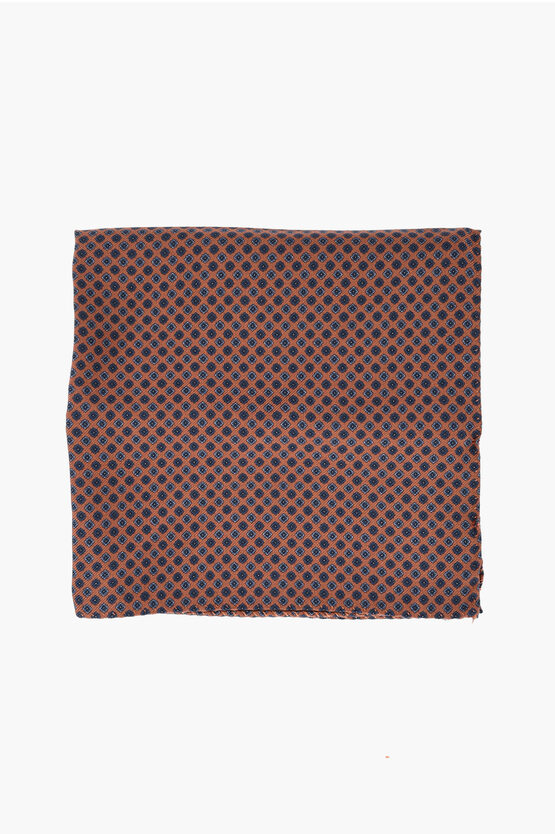 Corneliani Patterned Silk Pocket Square In Multi