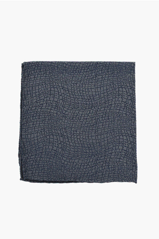 Corneliani Patterned Silk Pocket Square In Blue