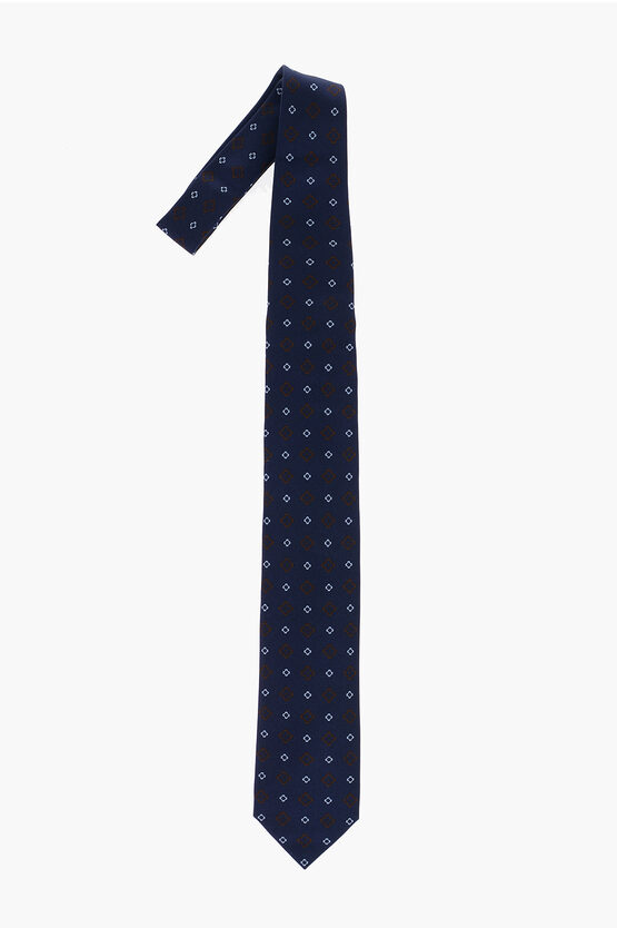 Marzullo Patterned Silk Tie In Blue