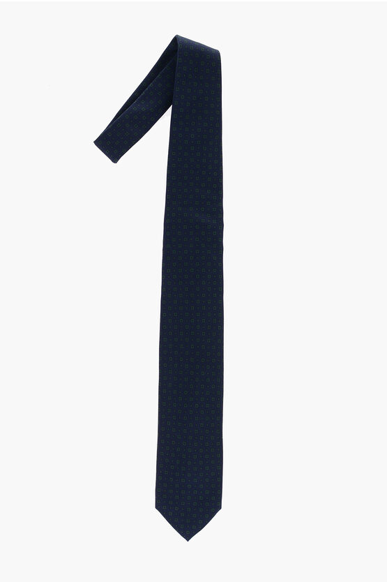 Marzullo Patterned Silk Tie In Blue