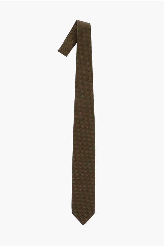 Dsquared2 Patterned Silk Tie In Green