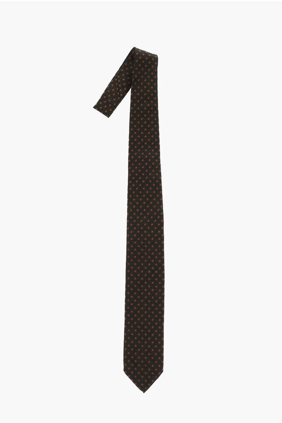 Dsquared2 Patterned Silk Tie In Brown