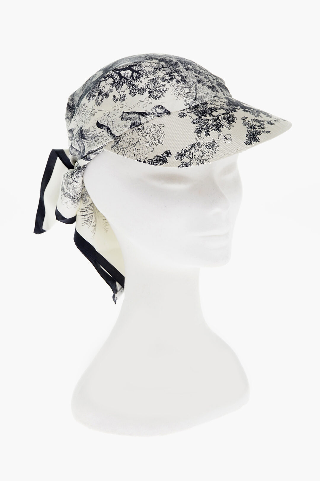 Dior Patterned Silk TOILE DE JOUY SAUVAGE Knotted Visor