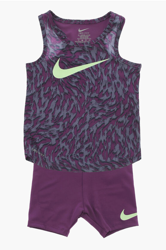 NIKE PATTERNED TANK TOP AND SHORTS SET 