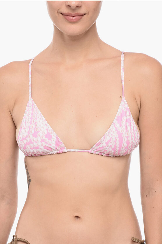 Shop Givenchy Patterned Triangle Bikini Top