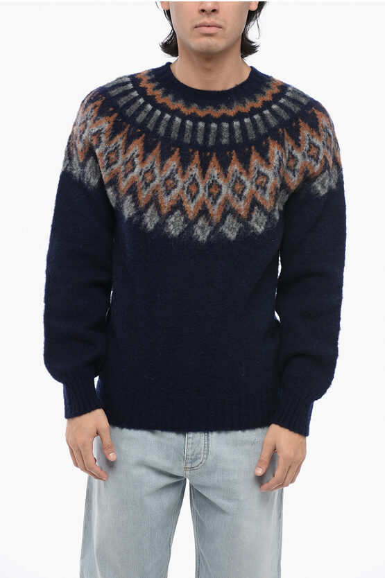 Howlin' Patterned Wool Crewneck Sweater