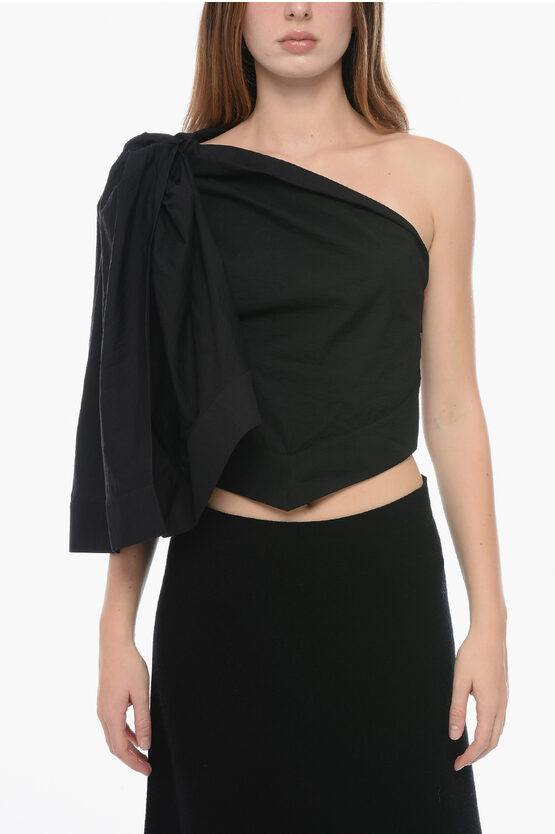 Shop Loewe Paula's Ibiza One-shoulder Crop Top With Decorative Knot