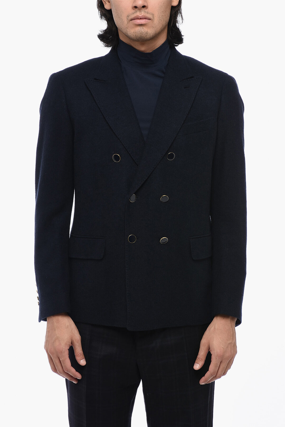 Classic Fit Essential Wool Double Breasted Peak Lapel Suit