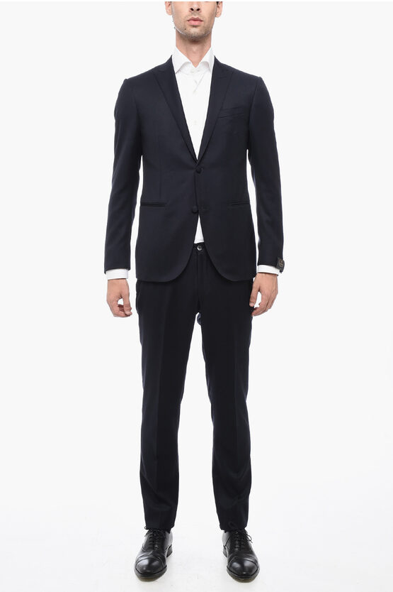 Corneliani Peak Lapel Cerimonia Academy Virgin Wool Suit