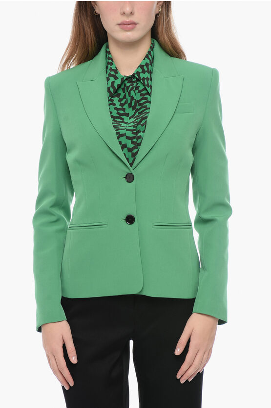 Edra Peak Lapel Solid Color Single-breasted Blazer