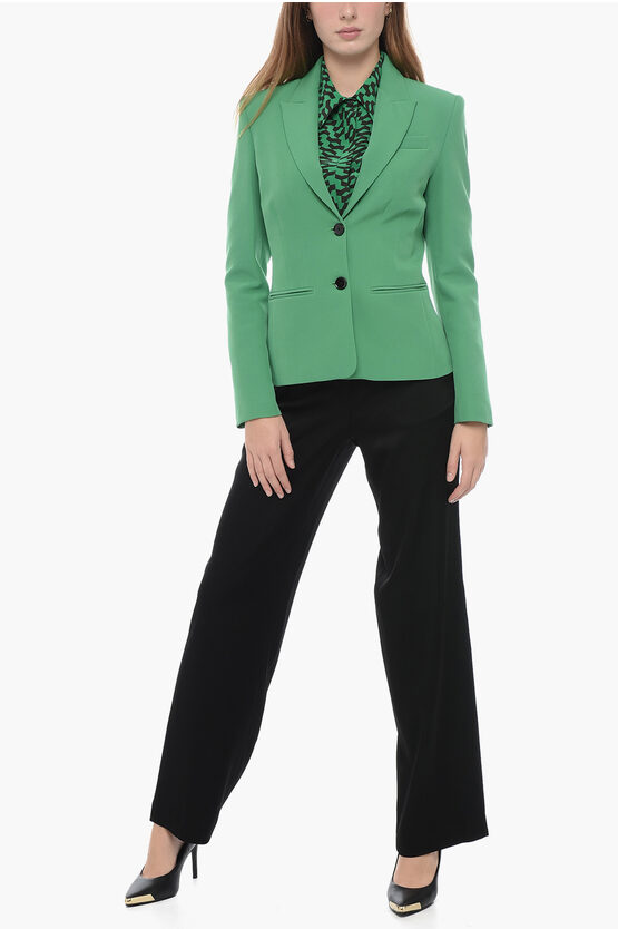 Peak Lapel Solid Color Single-Breasted Blazer