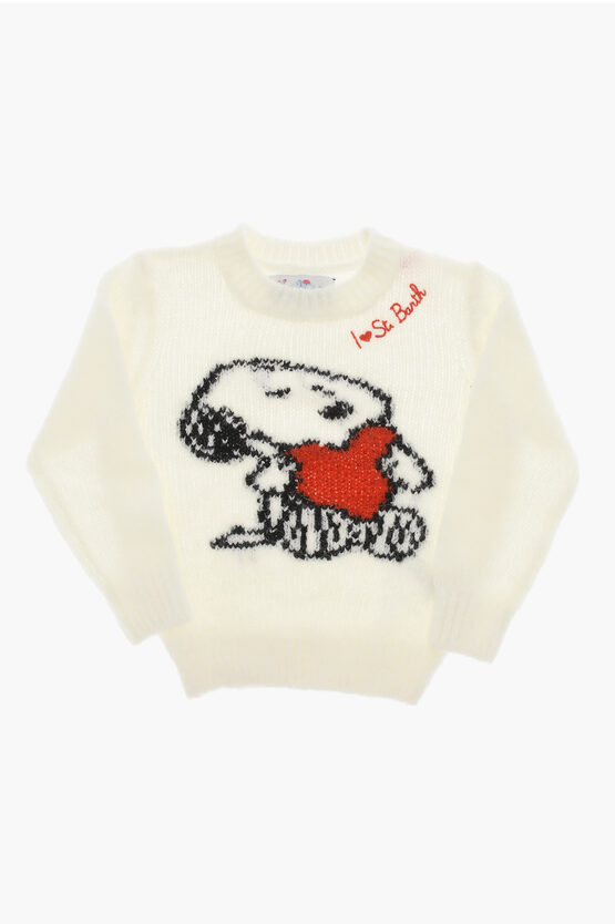 Shop Mc2 Saint Barth Peanuts Crew-neck Sweater With Embroidery And Rhinestone