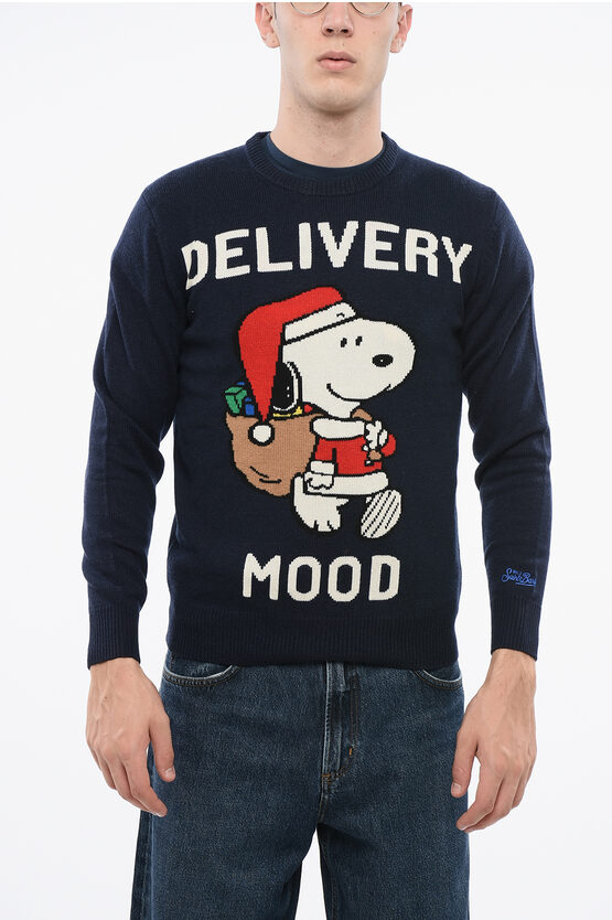 Mc2 Saint Barth Peanuts Embroidered Delivery Mood Crew-neck Sweater