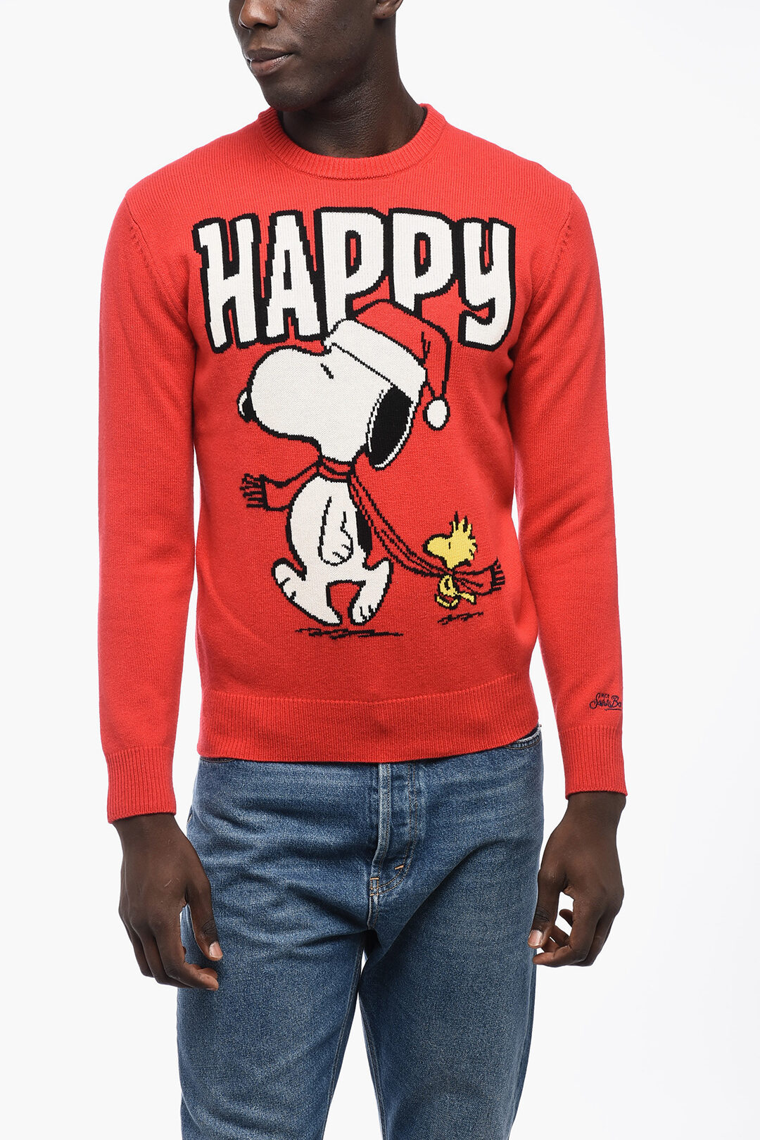 MC2 Saint Barth PEANUTS Wool Blend Crew-neck Sweater with Embroidery ...