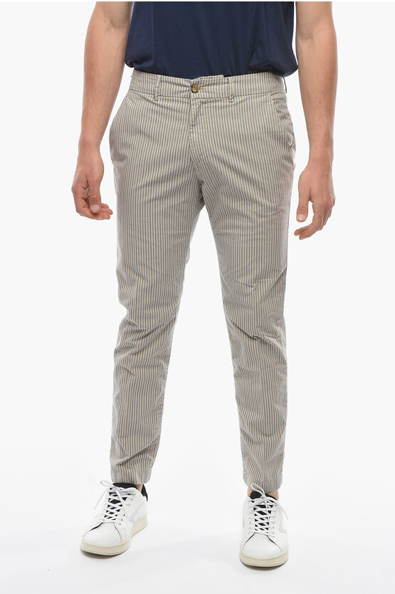 Cruna Pencil Striped Marais Pants With 4 Pockets In Gray
