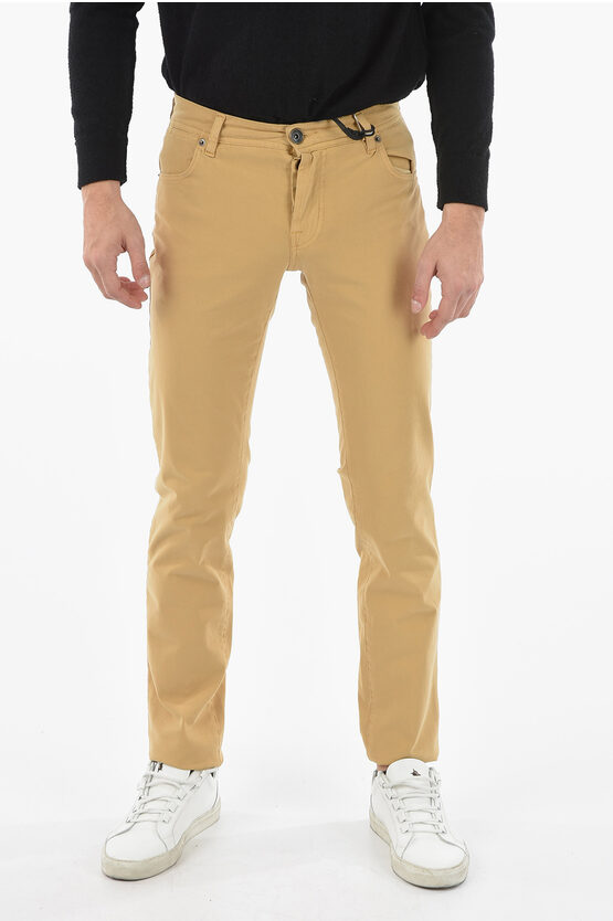 Woolrich Penn-rich 5 Pockets Stretch Cotton Pants In Yellow
