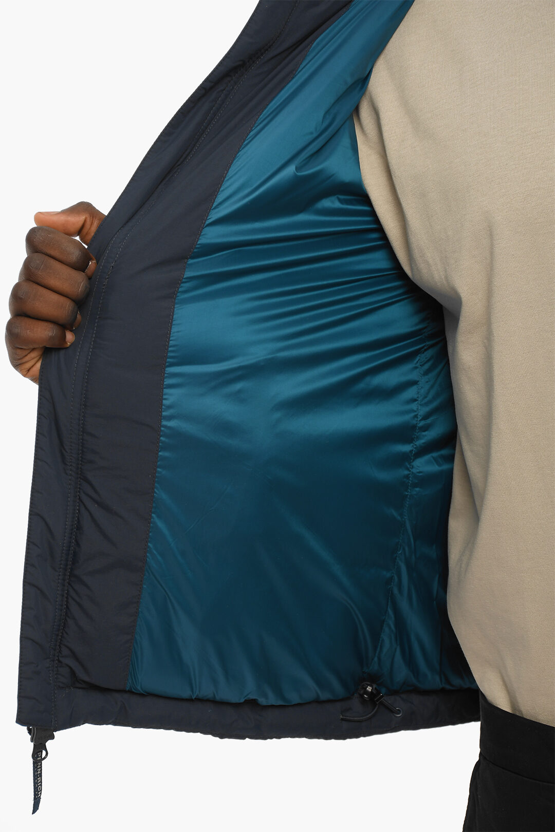 Babyhug Full Sleeves Solid Colour Padded Hooded Jacket - Blue
