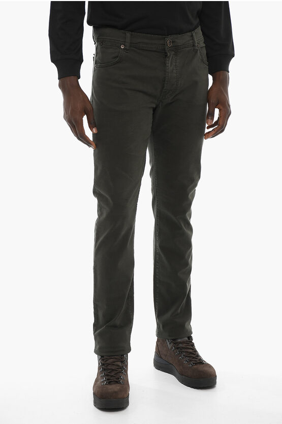 Woolrich Penn-rich Solid Colour Stretch Cotton Trousers In Black