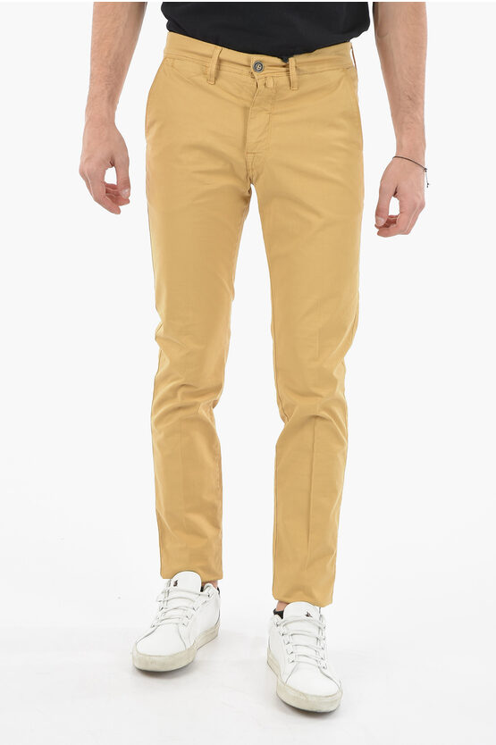 Woolrich Penn-rich Visible Stitching Slim Fit Chino Pants In Yellow