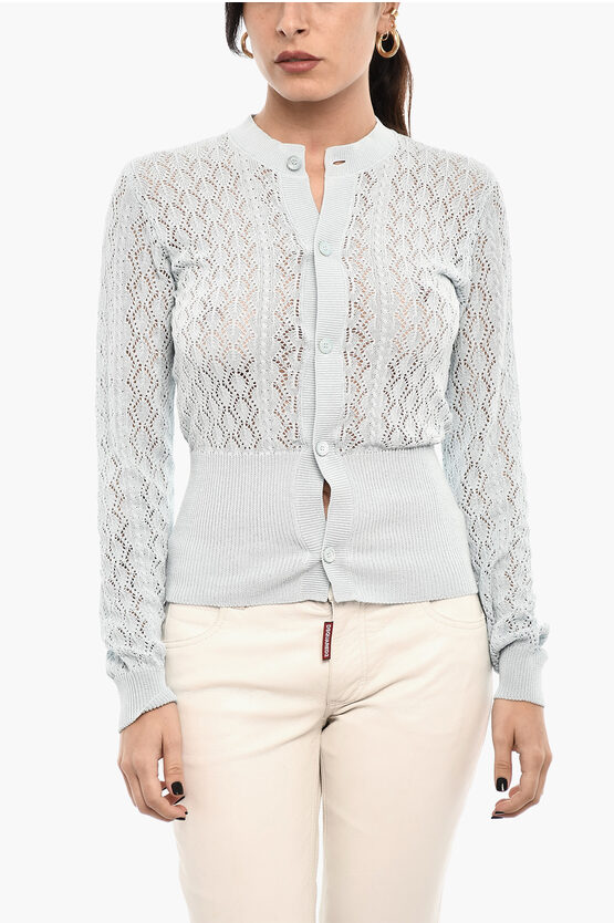 Dsquared2 Perforated Cardigan With Logoed Buttons Grösse Xs