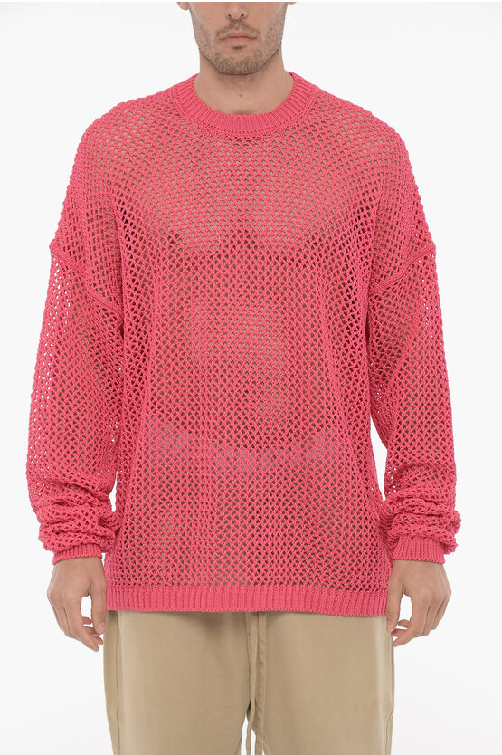 Ramael Perforated Cotton Crew-neck Maxi Sweater In Multi
