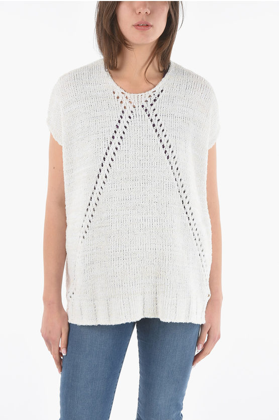 Woolrich Perforated Crew-neck Sweater In White