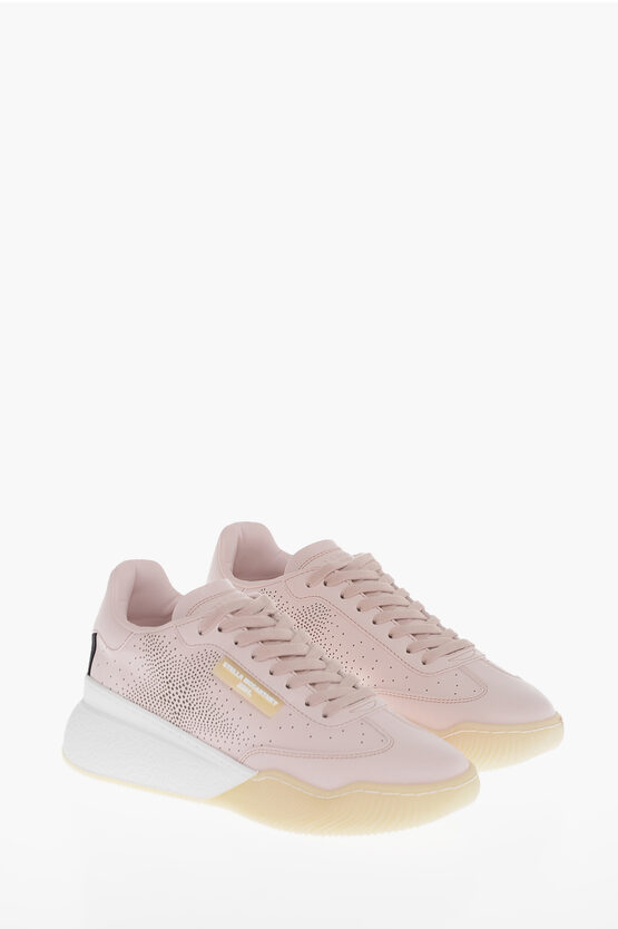 Shop Stella Mccartney Perforated Detail Loop Eco-leather Sneakers