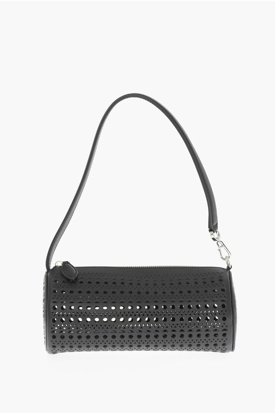 Shop Alaïa Perforated Leather Shoulder Bag