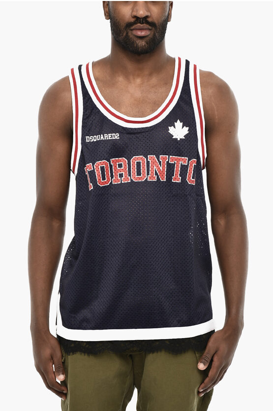 Dsquared2 Perforated Tank Top With Contrast Bands
