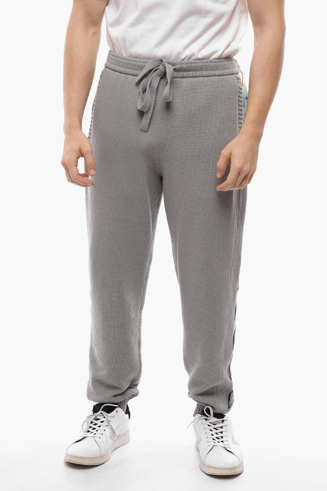 Off-White PERMANENT Cotton Blend DIAG OUTLINE Knitted Sweatpants men -  Glamood Outlet