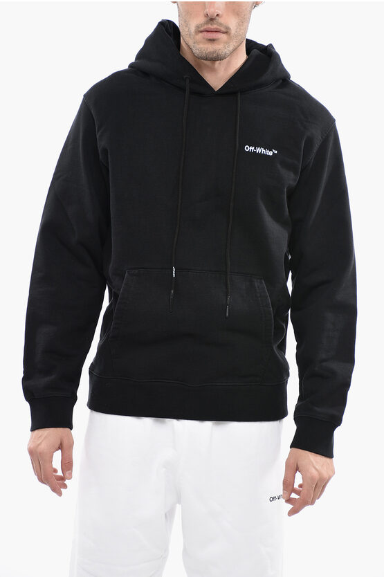 Off-white Permanent Hoodie For All Slim With Embroidered Logo In Black