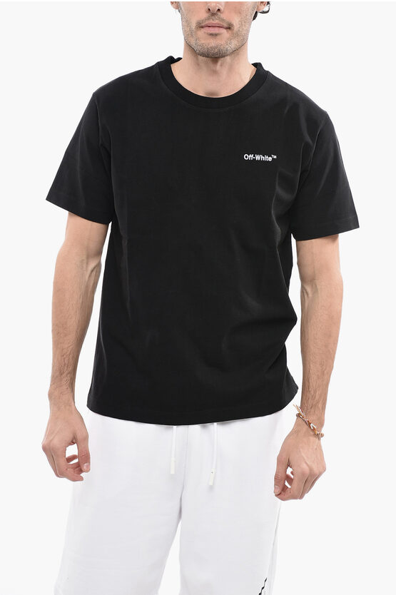 Off-white Permanent T-shirt For All Slim With Embroidered Logo In Black