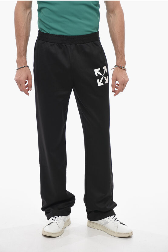 Off-white Permanent Zipped Pocket Single Arrow Track Pants In Black