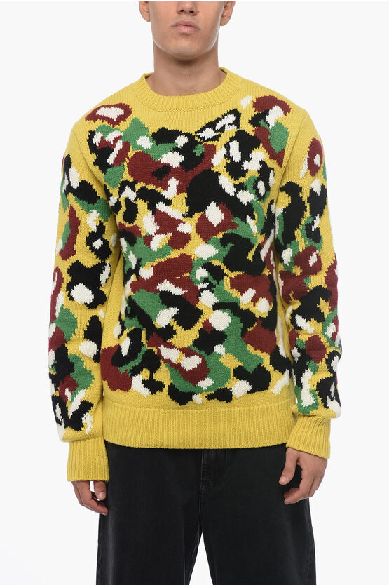 Shop Dior Peter Doig Camouflage Patterned Cashmere Pullover