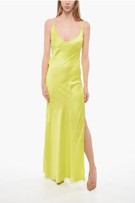 Dont At Me Label Petticoat Dress With Side Split In Yellow