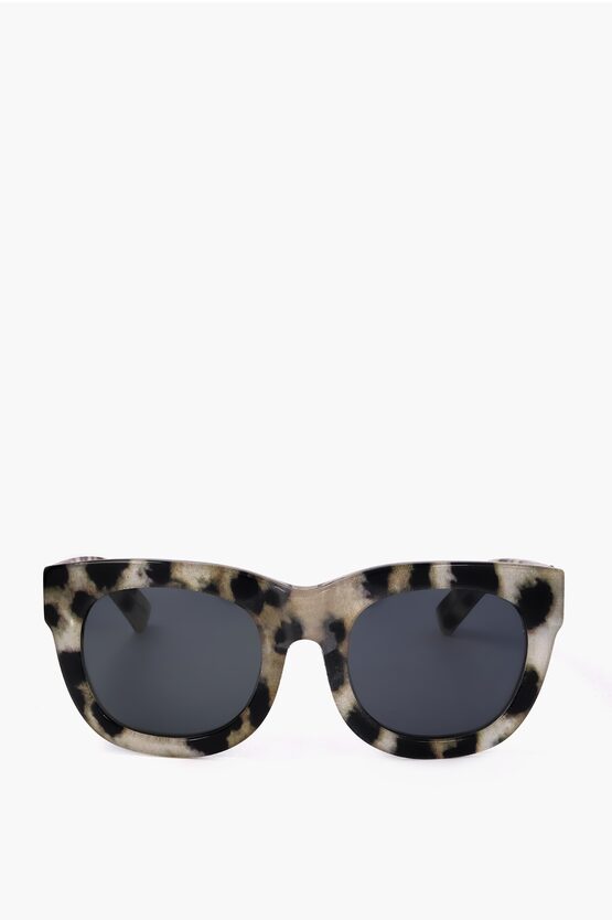 Linda Farrow Phillip Lim Animal Patterned Wayfarer Sunglasses In Neutral