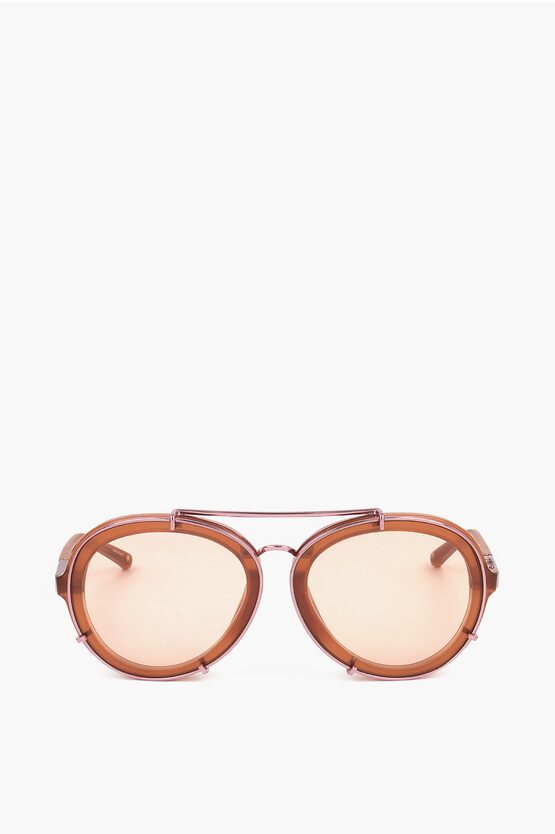 LINDA FARROW PHILLIP LIM AVIATOR SUNGLASSES WITH METAL BRIDGE 
