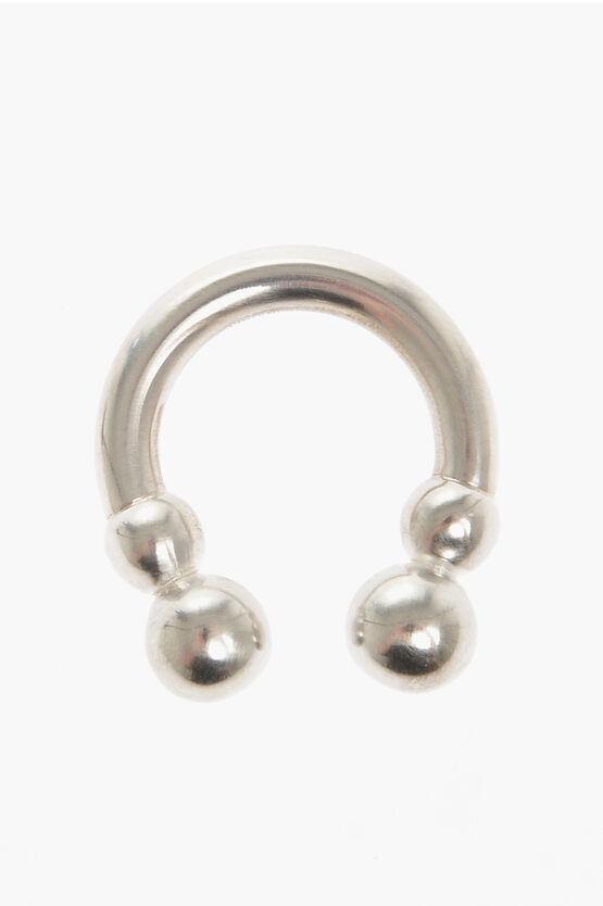 Jil Sander Piercing- Shaped Silver Ring In Metallic