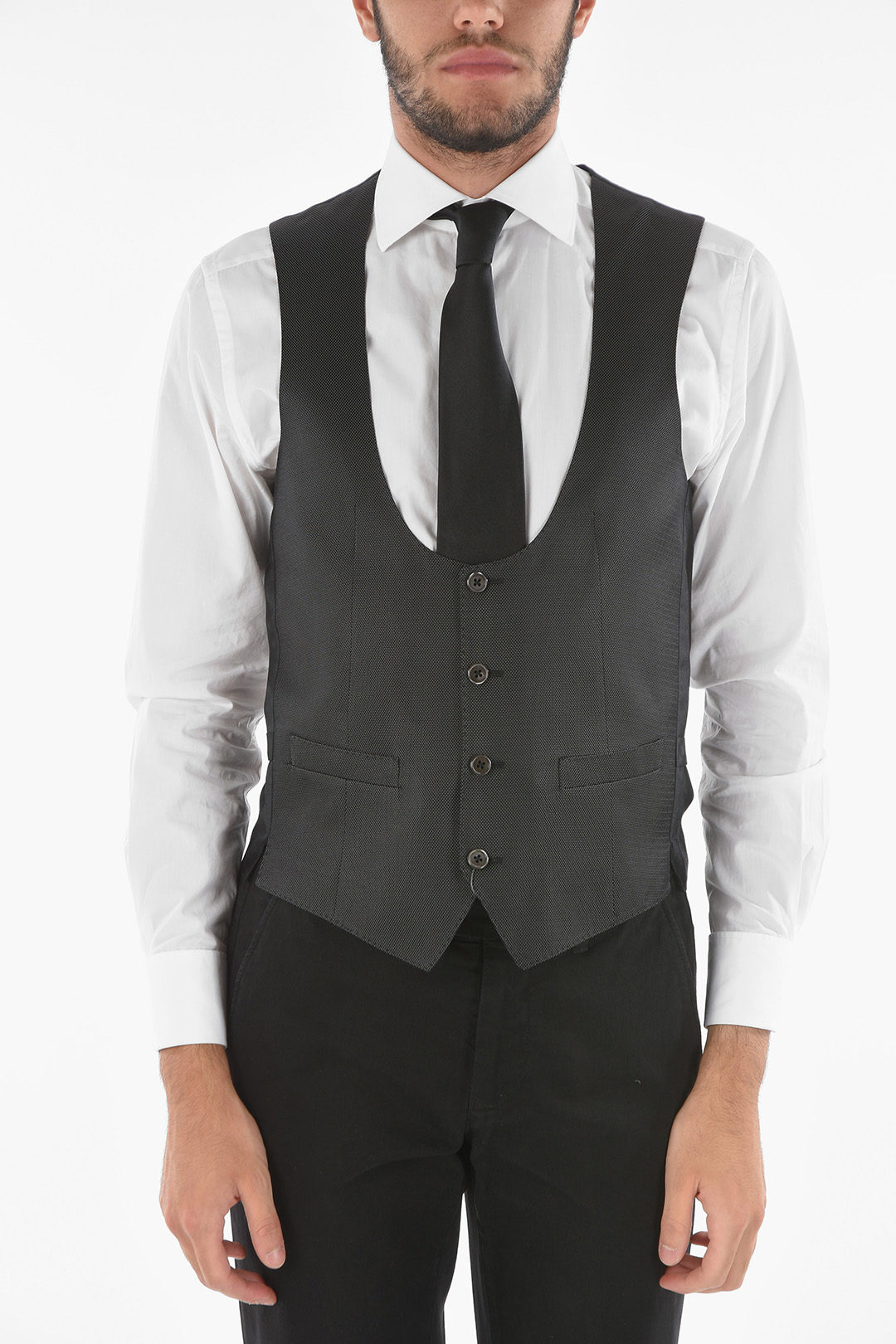 Corneliani Pin Point Silk CEREMONY ACADEMY Vest men - Glamood Outlet