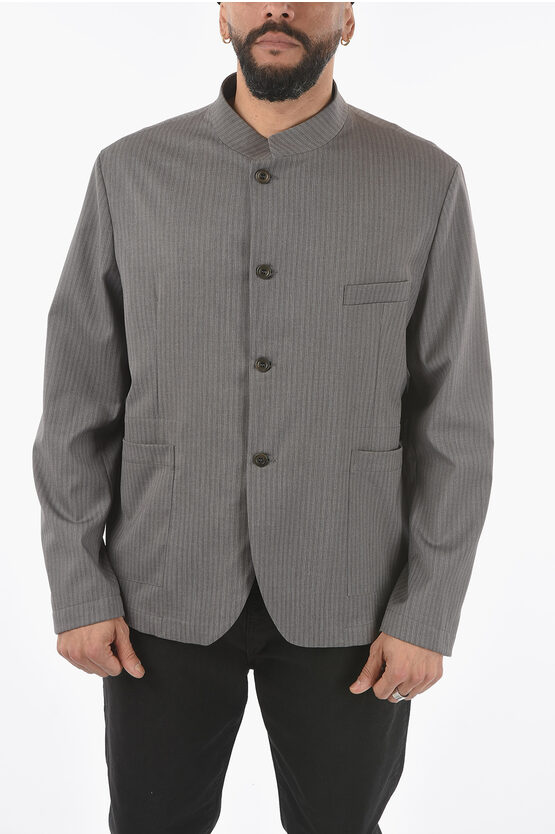 Ixos Pinstriped 4-buttons Beni Blazer With Patch Pockets In Gray