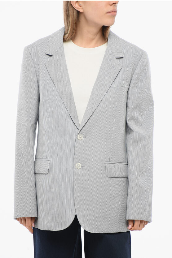 Celine Pinstriped Blazer With Flap Pockets